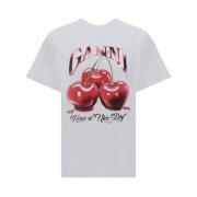 Cherry Print Cotton T-Shirt