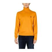 Orange Cashmere Blend Sweater Herre Strikvarer