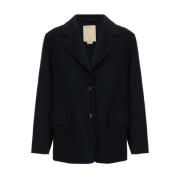 Kontrastknap Uld Blazer Jakke Revers