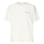 Hvid Jersey T-shirt med Logo Print