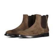 Suede Chelsea Boots med elastiske indsatser