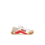 Hvide Nylon Low-Top Sneakers