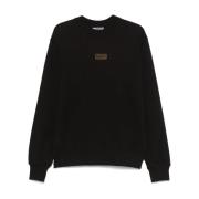 Sort Crew Neck Sweater Langærmet