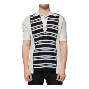 Silkeblandet Stribet Polo T-shirt