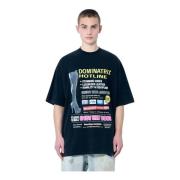 Grafisk Print Oversized T-shirt Bomuld Jersey