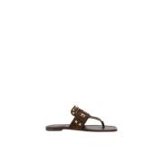 Studded Suede Thong Sandaler med VLogo