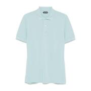 Blå Polo Skjorte med Logo Broderi