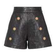 Forede lædershorts med 6 knapper