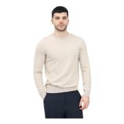 Beige Crew Neck Sweater Herremode