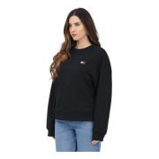 Sort Crewneck Sweater Moderne Pasform