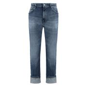 Slim Fit Metal Knap Jeans