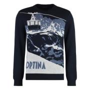 Ribstrik Crew-Neck Uldtrøje