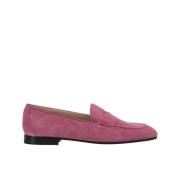 Dames loafer i ruskind | fuchsia