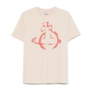 Klassisk beige T-shirt med stencil orb