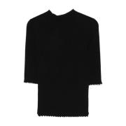 Sort Sweater Forhøj Garderobe Elegant Stil