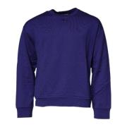 Blå Bomuld Logo Crew Neck Sweater