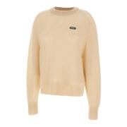 Uld og Mohair Let Strikket Logo Sweater