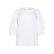 Feminin Bluse Optisk Hvid