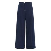 Skulpturelle Wide Leg Denim Bukser