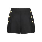 Uld Shorts med Dekorative Knapper