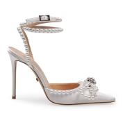 Perle Bue Satin Pumps