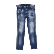 Bomuld Denim Jeans med Ødelagt Effekt