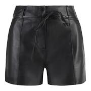 Elegant Læder Shorts med Bælte