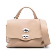 Beige Twist-Lock Håndtaske