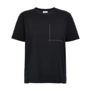 Sort Brystlomme Crew Neck T-shirts