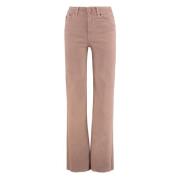 Straight-leg jeans med frynset kant