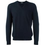 Navy Uld V-Hals Sweater