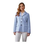 Elegant Feminin Blazer Jakke Himmelblå