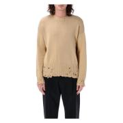 Slidt Crewneck Strikvarer Sand