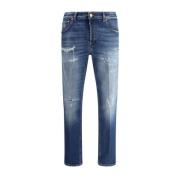 Vintage Straight Jeans med slidt effekt