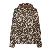 Leopard Print Hættejakke Windbreaker