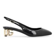 Metallic skulpturhæl slingback pumps