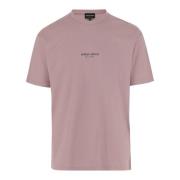 Logo Bomuld T-shirt Pink Crew Neck