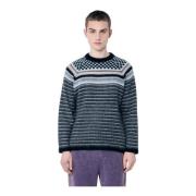 Ternet Stribet Sweater Mohair Uld Blanding