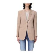 Linned blanding enkeltknap blazer