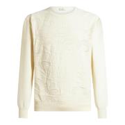 Ivory Sweater med Åbenværksmønster