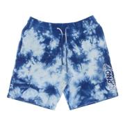 Blå Acid Wash Sweat Shorts Letvægts Træningstøj