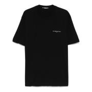 Sort Bomuld Logo Print T-shirt