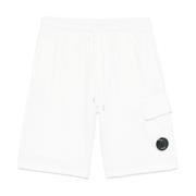 Hvide Cargo Shorts Elastisk Talje Lommer