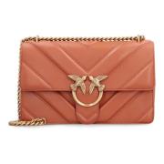 Quiltet Læder Love Birds Crossbody Taske