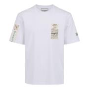 Almindelig pasform hvid bomuld jersey t-shirt