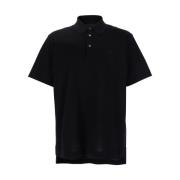 Sort poloshirt med logo broderi