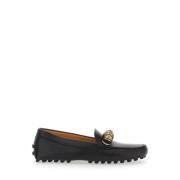 Sorte Loafers med Ringdetalje