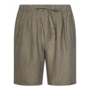 Brun Linned Elastisk Talje Shorts