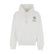 Hvid Diamond Column Hoodie med Logo