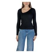 Ribstrikket Asymmetrisk Hals Top